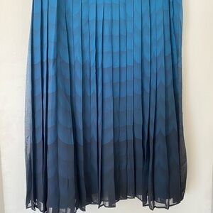 Anne Klein Blue Ombre Pleated Midi Skirt